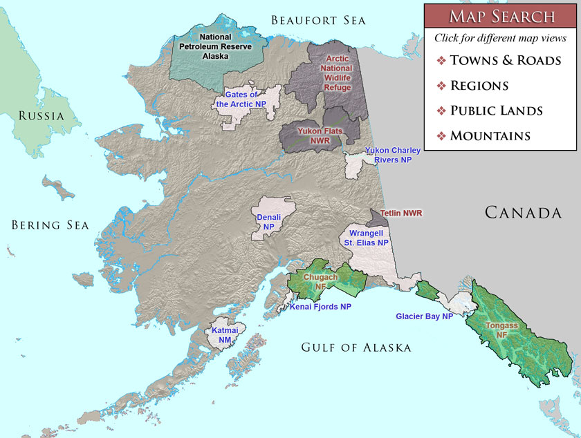 Search stock photos of Alaska public lands via map